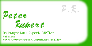 peter rupert business card